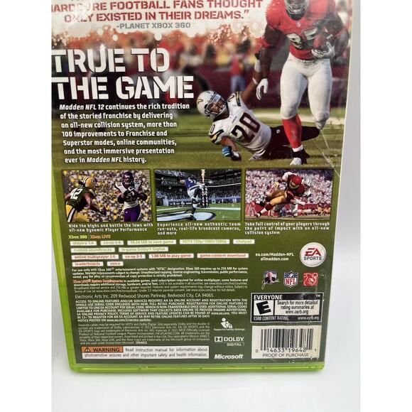 Madden NFL 12 (Microsoft Xbox 360, 2011) Complete Tested - Picture 3 of 7
